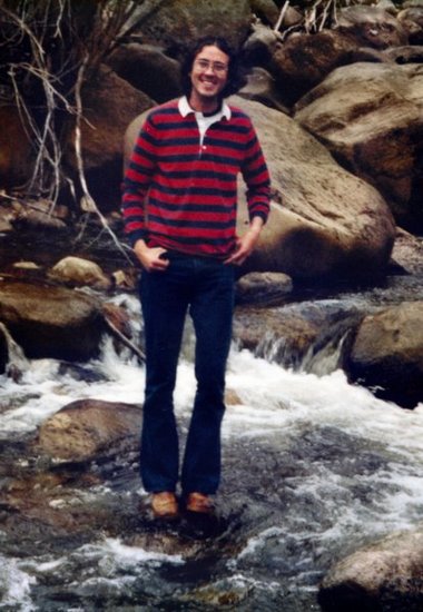 Jim in mountain stream near Aspen 1970's - photo by V. Sarbell